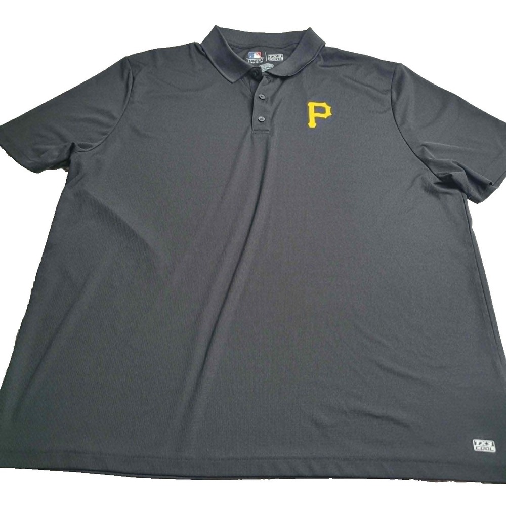 MLB Genuine Merchandise Pittsburgh Pirates Black Short Sleeve Polo Shirt 3XL